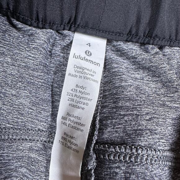 Lululemon On The Fly Pant Heathered Black Women's Sz 4 Excellent Used Condition - Picture 6 of 10